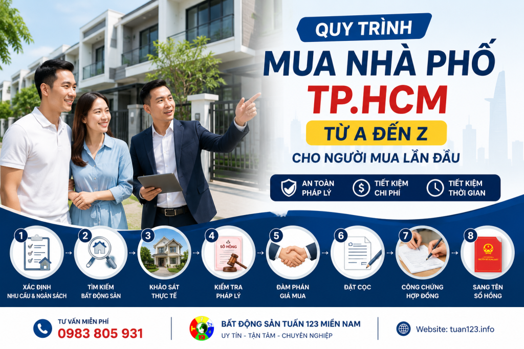 Quy trình mua nhà phố TP.HCM từ A đến Z cho người mua lần đầu.